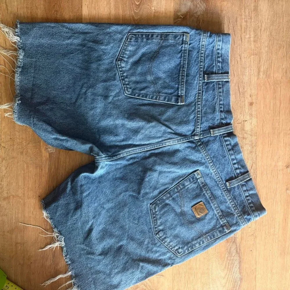 Vintage Carhartt Women's High Waist Cutoff Denim Shorts